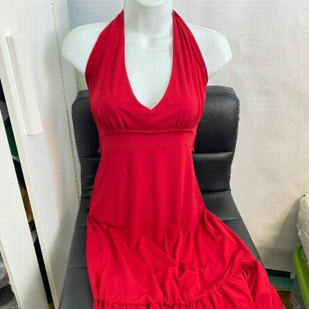 Thirty Three Red Halter Swing Dress